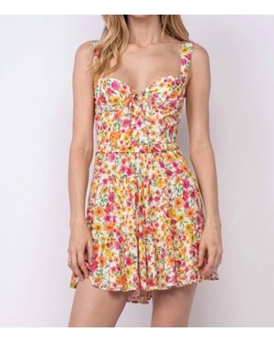 Sky To Moon Floral Wire Tiered Dress - Multicolor
