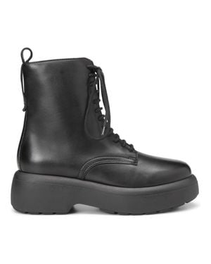 Marc O' Polo Hayla 2A Leather Platform Lace-Up Boots - Black