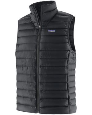 Patagonia Quilted Sleeveless Down Vest With High Collar - Black