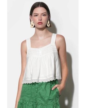 Greylin Elani Eyelet Tank Top - Green