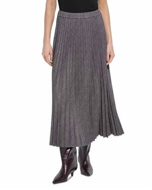 Lyssé Pierra Ponte Pleated Midi Skirt - Gray
