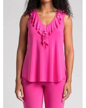 Sympli Flutter Sleeveless Top - Pink