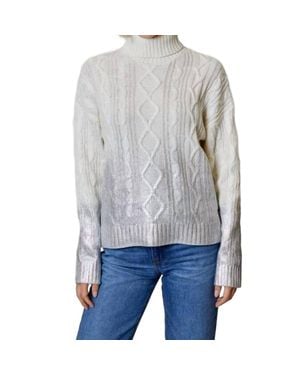 Design History Mock Neck Foil Sweater - Gray