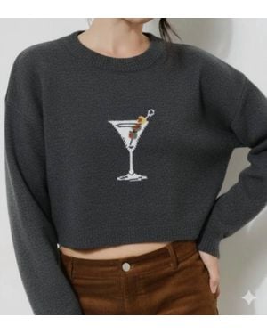 Pretty Garbage Mandy Martini Sweater - Gray