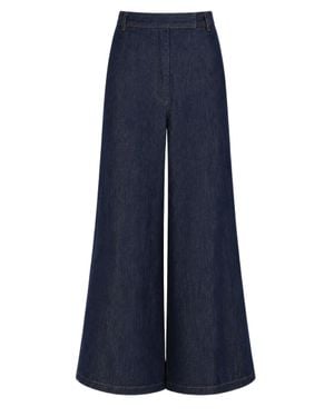 Dries Van Noten High-Waisted Denim Wide-Leg Pants - Blue