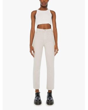 Mother Hustler Flood Cropped Pants - White