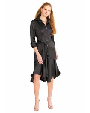 Finley Leonard Micro Satin Dress - Black