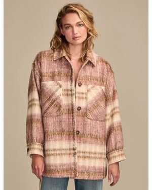 Lucky Brand Oversized Plaid Shirt Jacket - Brown