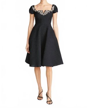 THEIA Milena A Line Cocktail Dress - Black