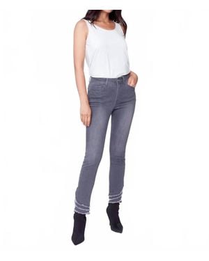 Charlie b Ripped Hem Jeans - Blue