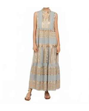Greek Archaic Kori Ava Sleevless Maxi Dress - Natural