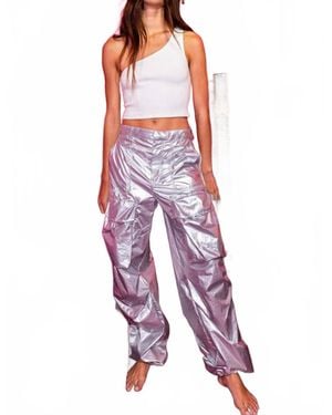 Bucketlist Metallic Cargo Pants - Red