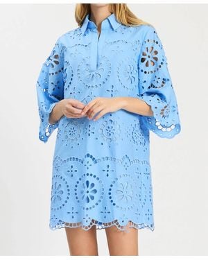 tyler boe Penny Eyelet Dress - Blue