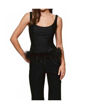 Hutch Rizzo Feather Hem Tank Top - Black