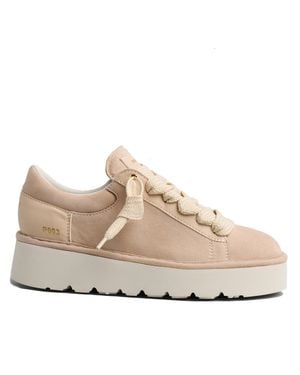 Pànchic Light Lace Up Suede Sneakers - Natural