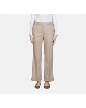 Via Masini 80 Herringbone Pant - Natural
