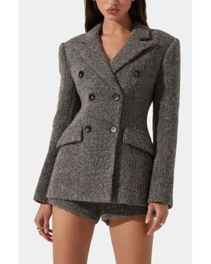 Astr Verity Double Breasted Blazer - Gray