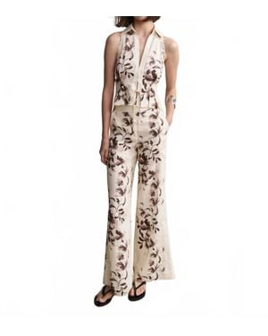 Hevron Capri Wide Leg Pant - Metallic