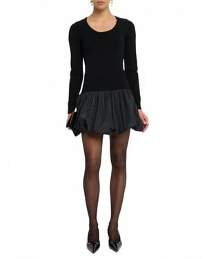 Cinq À Sept Brisa Mixed Media Mini Dress - Black