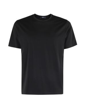 Herno Basic Round-Neck Stretch Cotton T-Shirt - Black