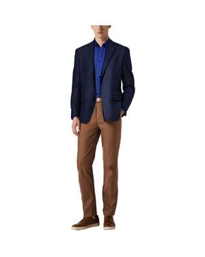 Michael Kors Houndstooth Knit Two-Button Blazer - Blue