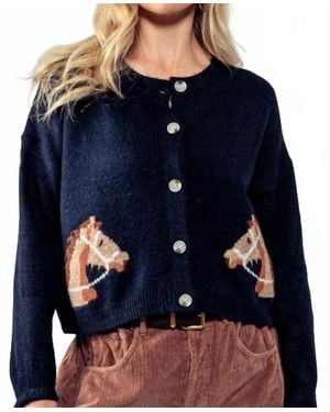 Trend:Notes Horse Relaxed Cardigan - Blue