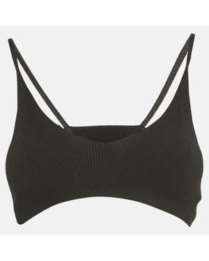 Jacquemus Rib Knit Le Bandeau Bralette Top - Black