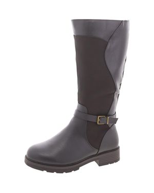Easy Street Erica Zip Up Slip On Knee-High Boots - Gray