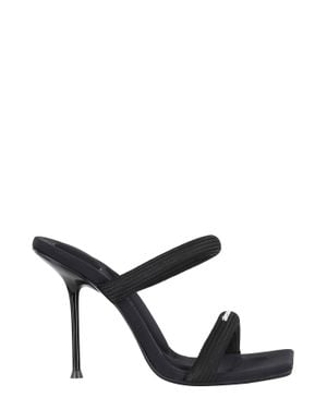 Alexander Wang Julie Tubular Webbing Square-Toe Nylon Sandals - Black