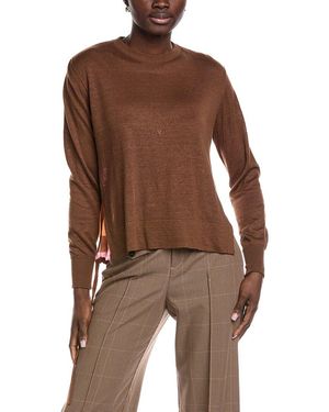 Akris Mixed Media Linen, Cashmere, & Silk-Blend Top - Brown