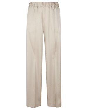 P.A.R.O.S.H. Paky High Waist Wide Pants - Natural