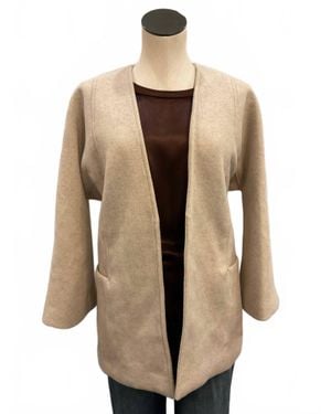 Crescent Open-Front Molly Wool Blend Jacket - Natural