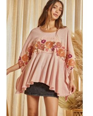 Savanna Jane Pullin' No Punches Poncho Top - Brown