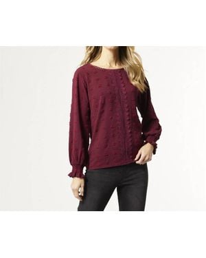 Coco + Carmen Samara Long Sleeve Swiss Dot Top - Red