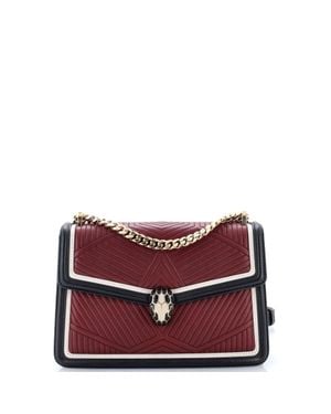 BVLGARI Serpenti Forever Shoulder Bag Quilted Leather - Red