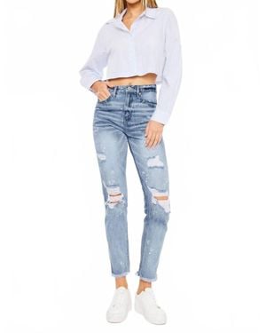 Kancan High Rise Slim Straight Jeans - Blue