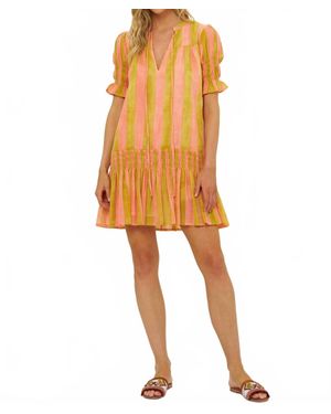 Oliphant Smocked Drop Mini Dress - Orange