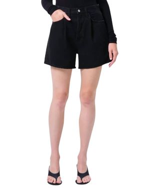 Agolde Rhoda Pleated A Line Short - Black
