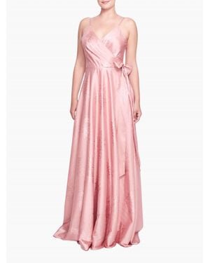 Marchesa Matera Wrap Floral Gown - Pink