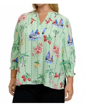 Foxcroft Alica 3/4 Recess Shirt - Green