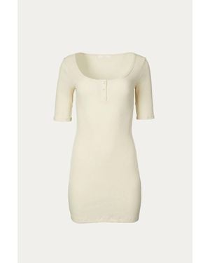 Lush Short Sleeve Mini Dress - White