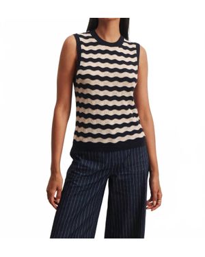 Sanctuary Everyday Chevron Knit Shell Top - Black
