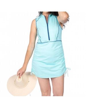 Line in the Sand Do-It-All Swim And Pickleball Mini Dress - Blue