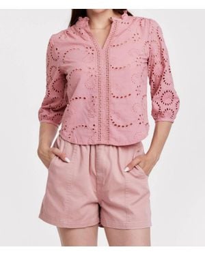 Another Love Alexandria Eyelet Blouse - Pink