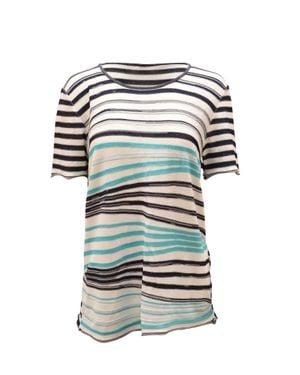 Armani Collezioni Knit Stripe T-Shirt - White