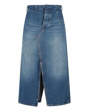 Victoria Beckham Denim Midi Skirt - Blue