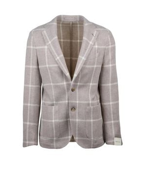 L.B.M. 1911 Unlined Virgin Wool Blazer With Rounded Silhouette - Gray