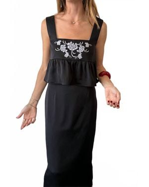 Ciao Lucia Katarina Satin Square Neck Top - Black