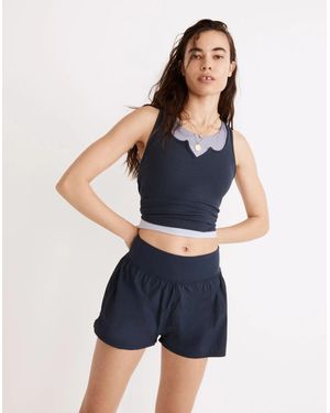 Madewell Mwl Running Shorts Built-In Brief Activewear Jzz418 - Blue