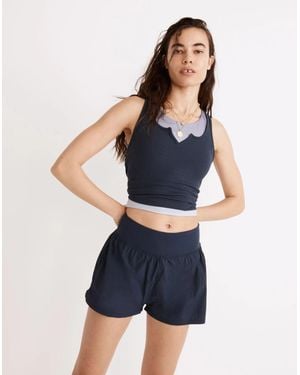 Madewell Mwl Running Shorts Built-In Brief Activewear Jzz418 - Blue